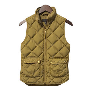 J. Crew Green Quilted Puffer Vest Size XXS